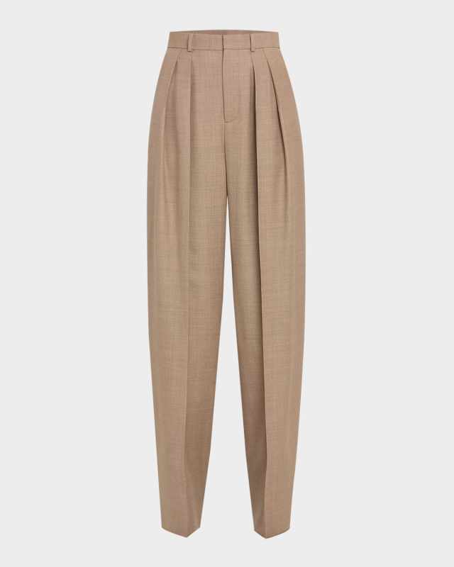 Pleated High Waisted Trousers